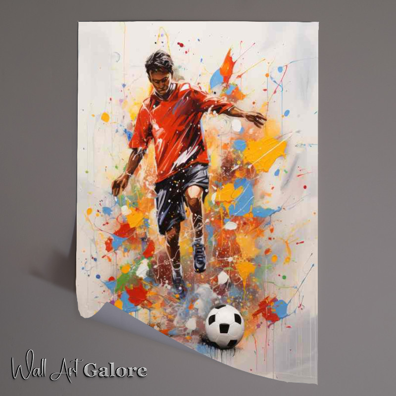 Buy Unframed Poster : (Man kicking with the ball)