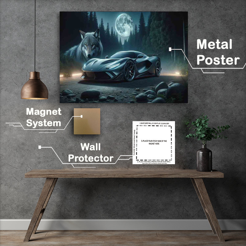 Buy Metal Poster : (Wolf Essence Sleek Grey Sports Car)