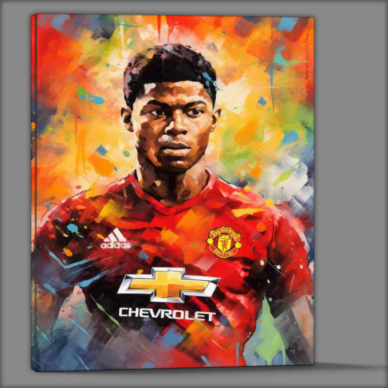 Buy Canvas : (Marcus Rashford Footballer painted art style)