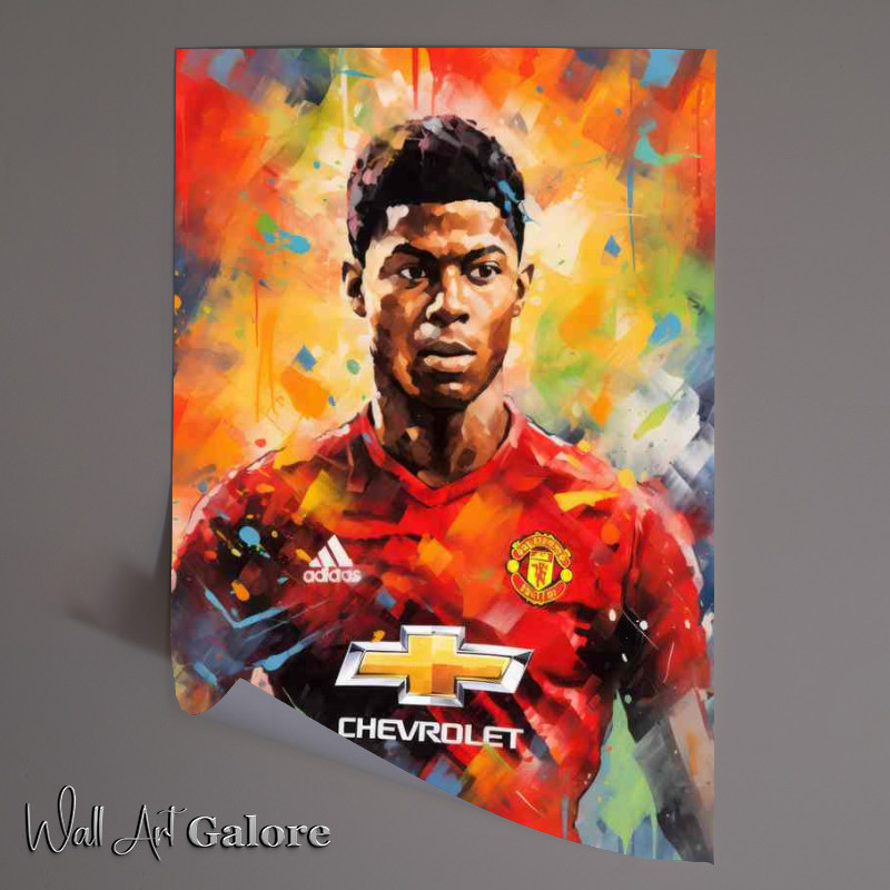 Buy Unframed Poster : (Marcus Rashford Footballer painted art style)
