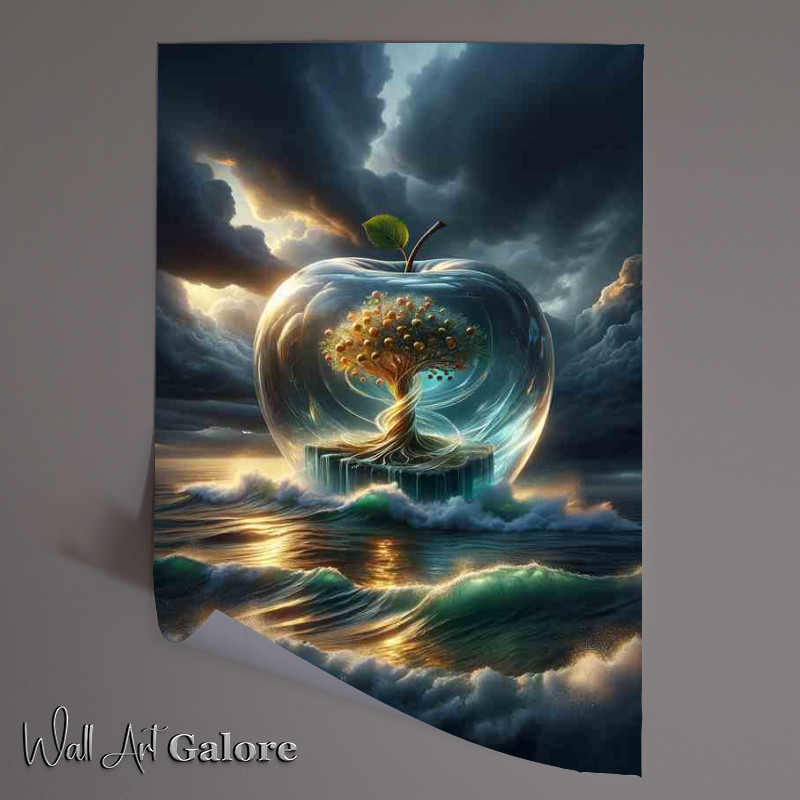 Buy Unframed Poster : (Fantasy Glass Apple Oceanic Tree Design)