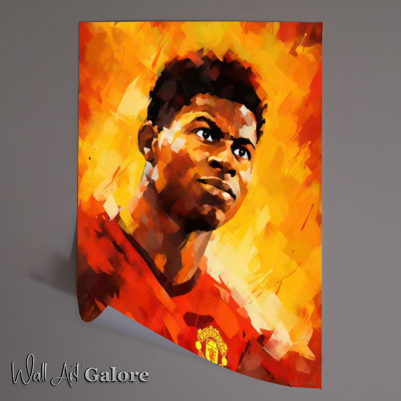 Buy Unframed Poster : (Marcus Rashford Footballer painted style)