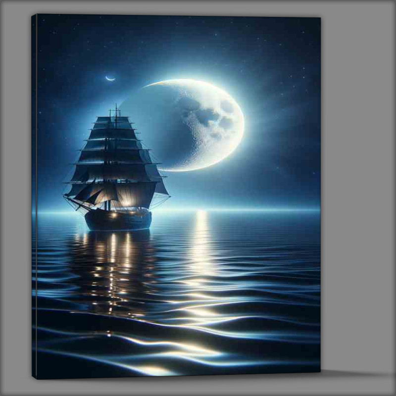 Buy Canvas : (Silent Navigator, Moons Reflection Journey)