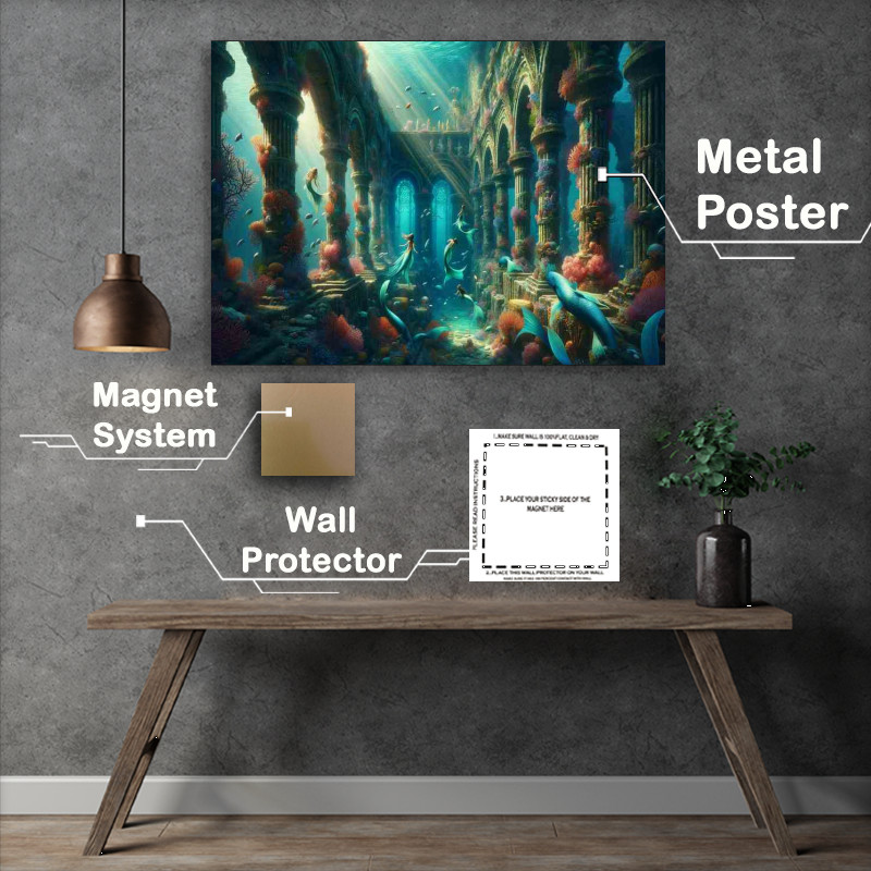 Buy Metal Poster : (Ancient Sea Ruins the mysterious beauty of sea ruins)