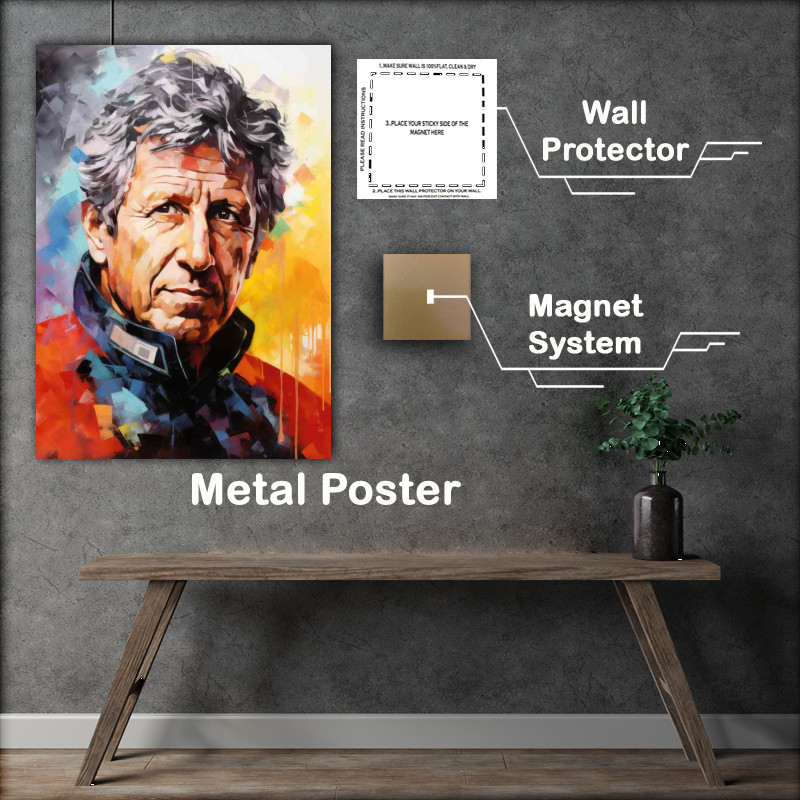 Buy Metal Poster : (Mario Andretti Formula one racing driver portrait)