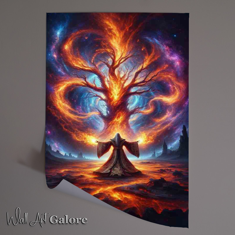Buy Unframed Poster : (Ancient Mage Conjuring Primordial Flames)