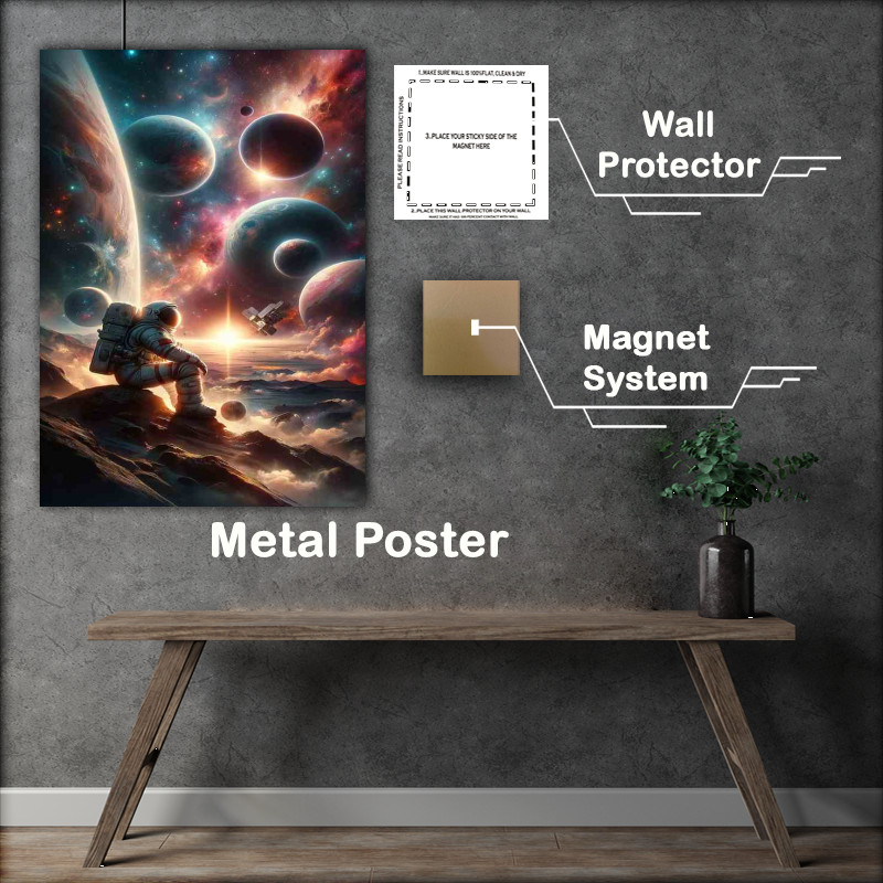 Buy Metal Poster : (Cosmic Explorer Astronaut Adventure Sci fi Artwork)