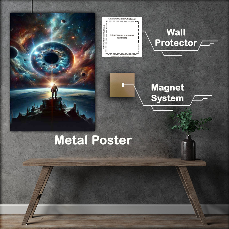 Buy Metal Poster : (Cosmic Observer Gazing into Space)