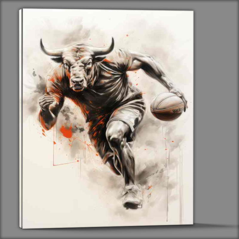 Buy Canvas : (Michigan bulls shooting player basketball)