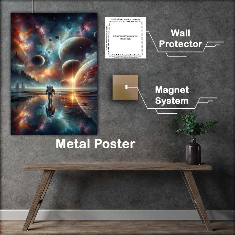Buy Metal Poster : (Interstellar Odyssey Astronaut Cosmic Voyage)