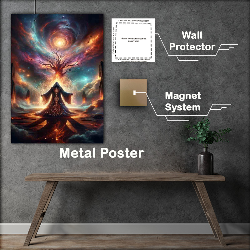 Buy Metal Poster : (Sorcerer Summoning Cosmic Energy)