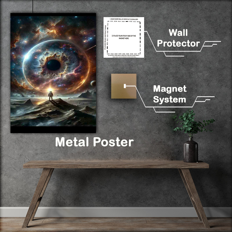 Buy Metal Poster : (Visionary Cosmic Observer Gazing into Space)