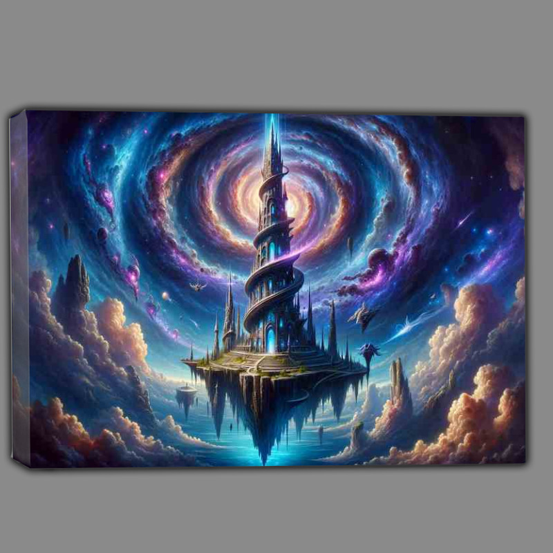 Buy Canvas : (Celestial Sorcerers Abode perched on a floating island)