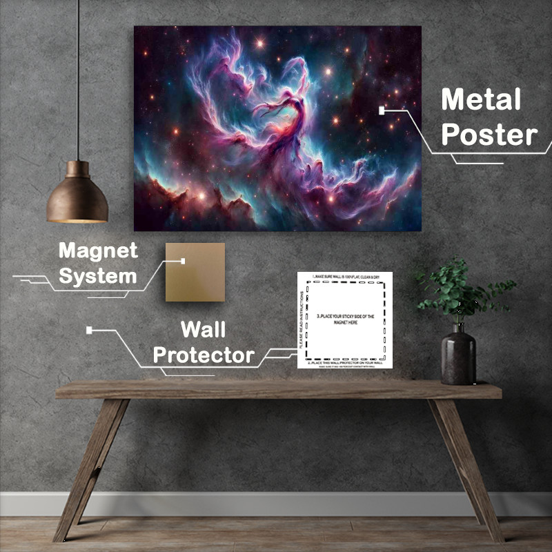 Buy Metal Poster : (Cosmic Ballet Dance movement of a nebula in space)