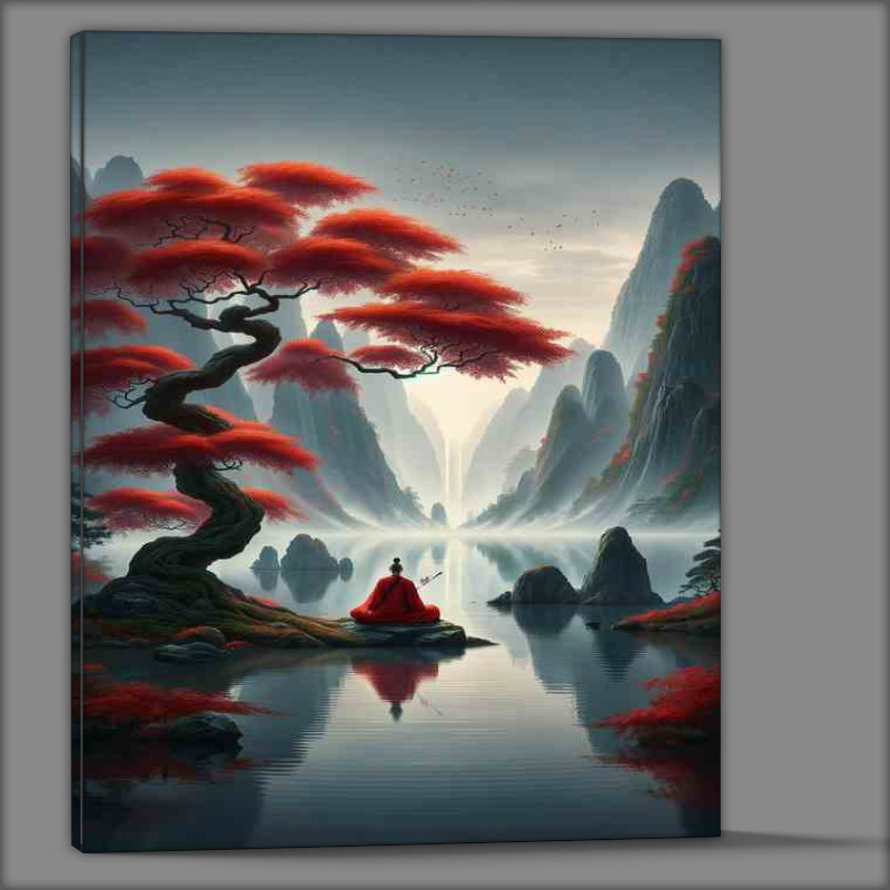 Buy Canvas : (Tranquil Zen Master Red Maple Harmony Art)