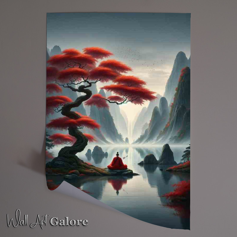 Buy Unframed Poster : (Tranquil Zen Master Red Maple Harmony Art)