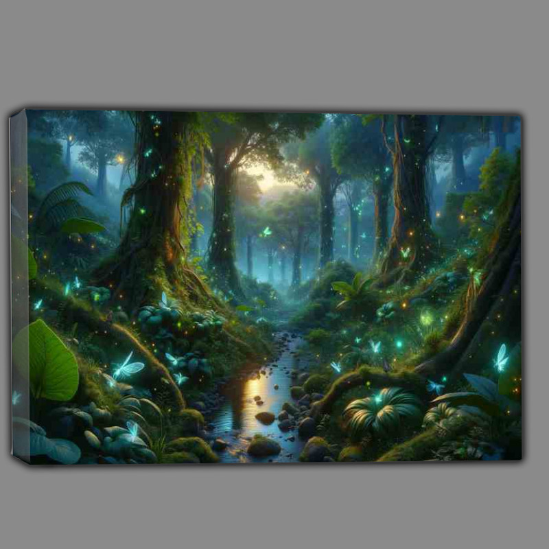 Buy Canvas : (Enchanted Forest Glowing Wildlife)