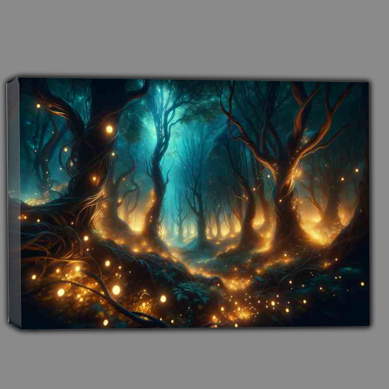 Buy Canvas : (Enchanted Forest Illuminated by Mystic Lights)