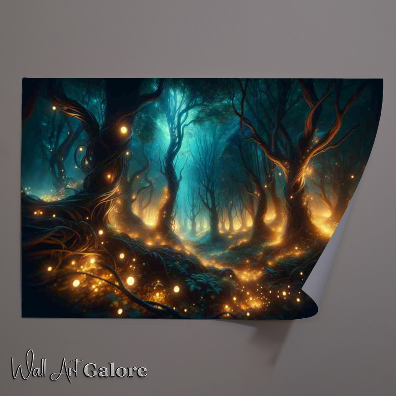 Buy Unframed Poster : (Enchanted Forest Illuminated by Mystic Lights)