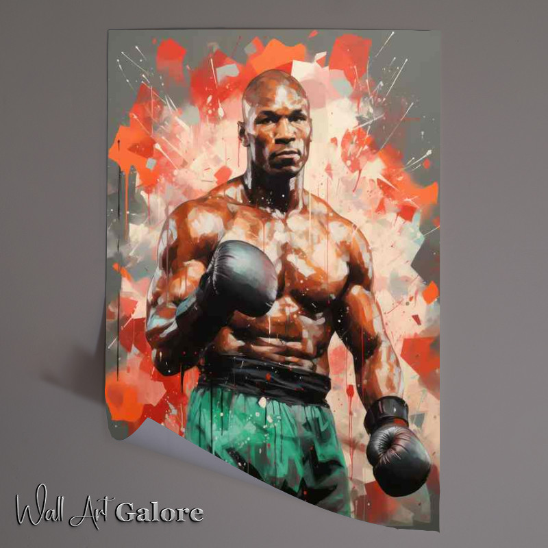 Buy Unframed Poster : (Mike Tyson wearing boxing gloves painted style art)