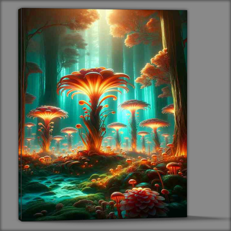 Buy Canvas : (Enchanted Forest with Luminescent Alien Flora)
