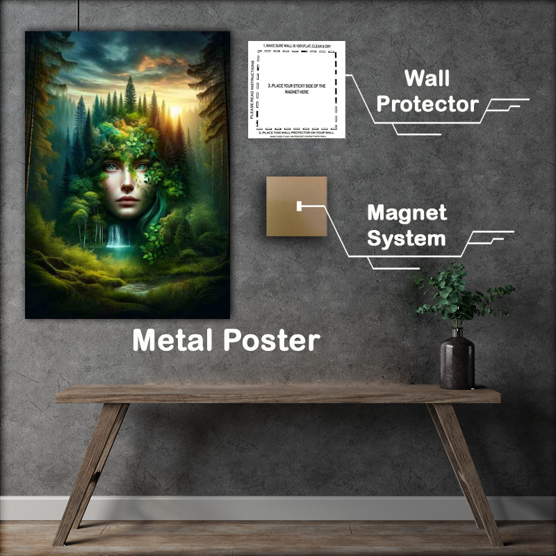 Buy Metal Poster : (Mystical Natures Essence lush forest landscape)
