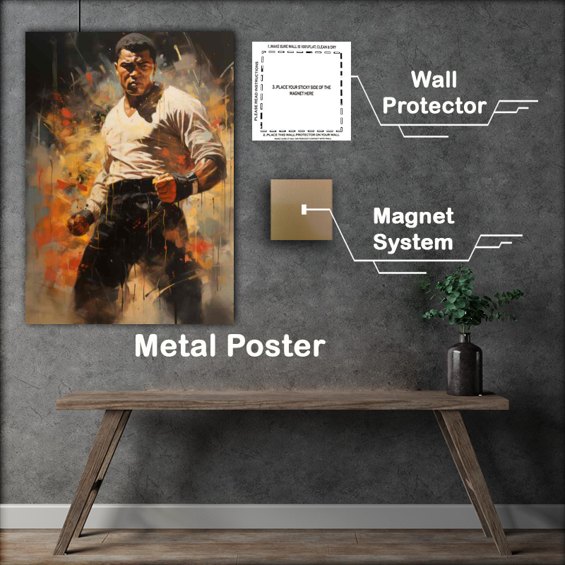 Buy Metal Poster : (Muhammad ali painting the legendary boxer)
