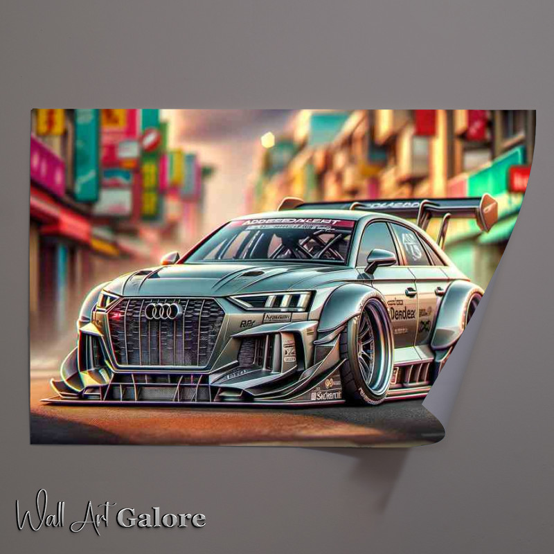 Buy Unframed Poster : (Audi street racing car with extremely exaggerated features)
