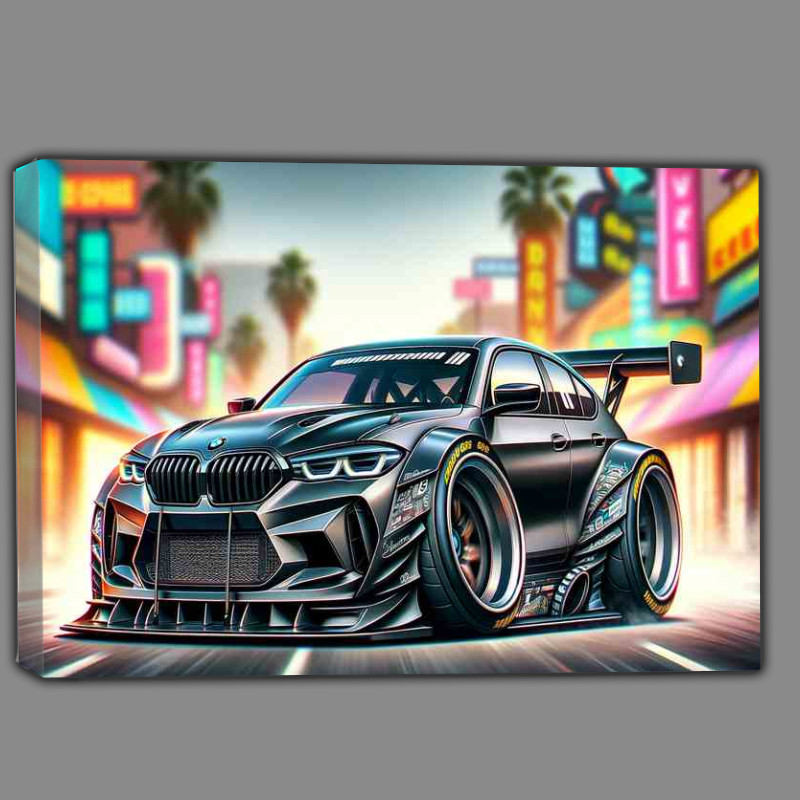 Buy Canvas : (BMW street racing car with extremely exaggerated features)