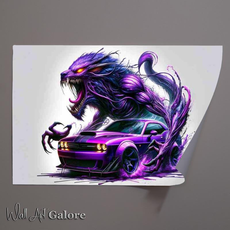 Buy : (Beast Fusion Purple Muscle Car Poster)
