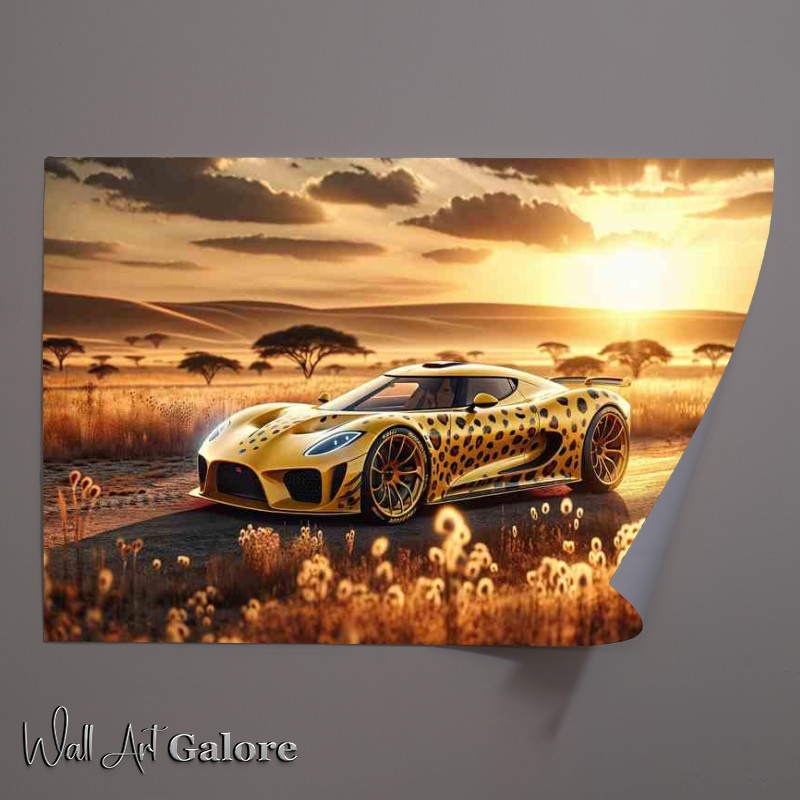 Buy Unframed Poster : (Cheetah Spirit Yellow Sports Car)