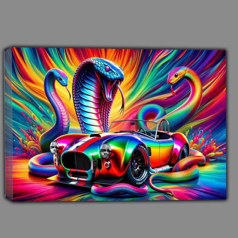 Buy Canvas : (Cobra Car and Serpent Display a brightly colored sports car)