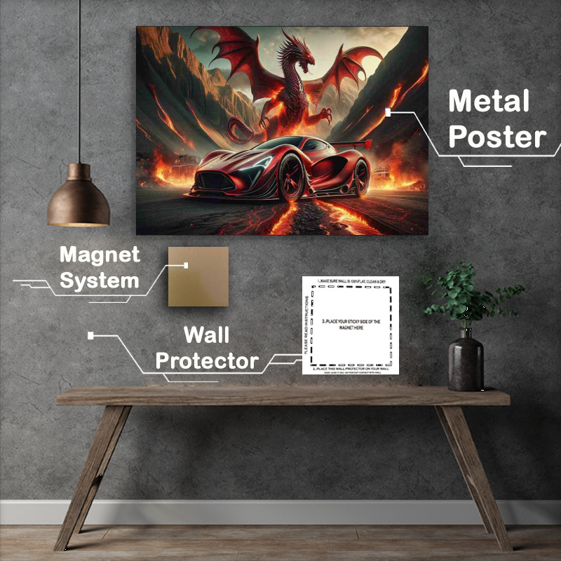 Buy Metal Poster : (Dragon Essence Red Sports Car)