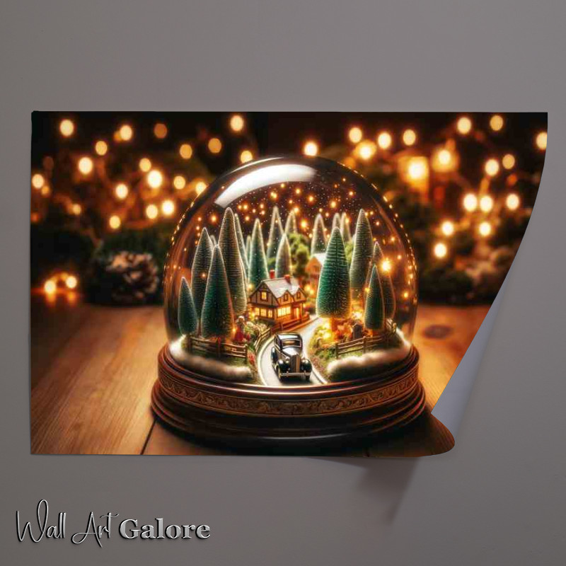 Buy Unframed Poster : (Enchanted Miniature Car World in Glass Globe)