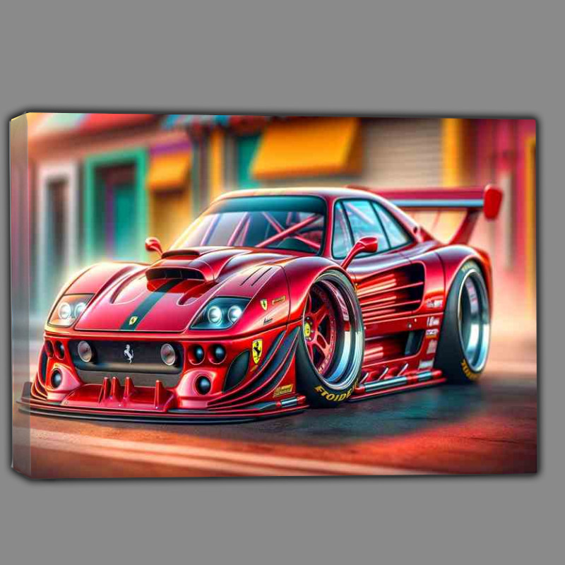 Buy Canvas : (Ferrari street racing car with extremely exaggerated features)