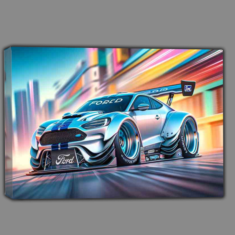 Buy Canvas : (Ford street racing car with extremely exaggerated features)