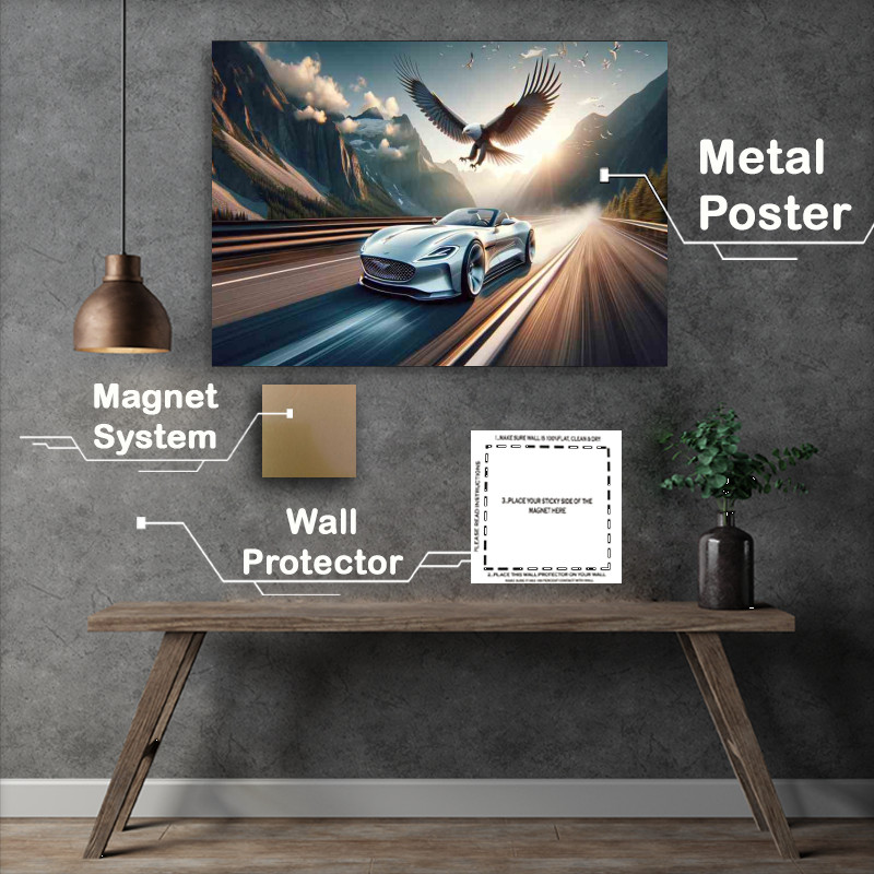 Buy Metal Poster : (Majestic Eagle Spirit High Speed White Convertible)