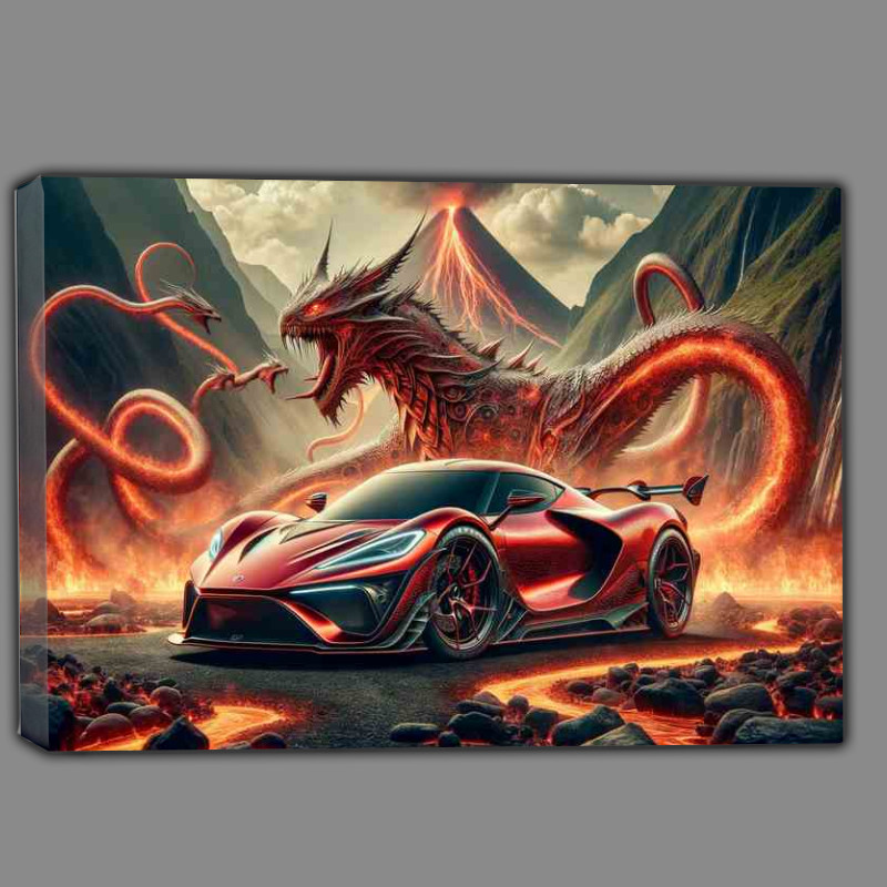 Buy Canvas : (Mythical Dragon Essence Red Sports Car)