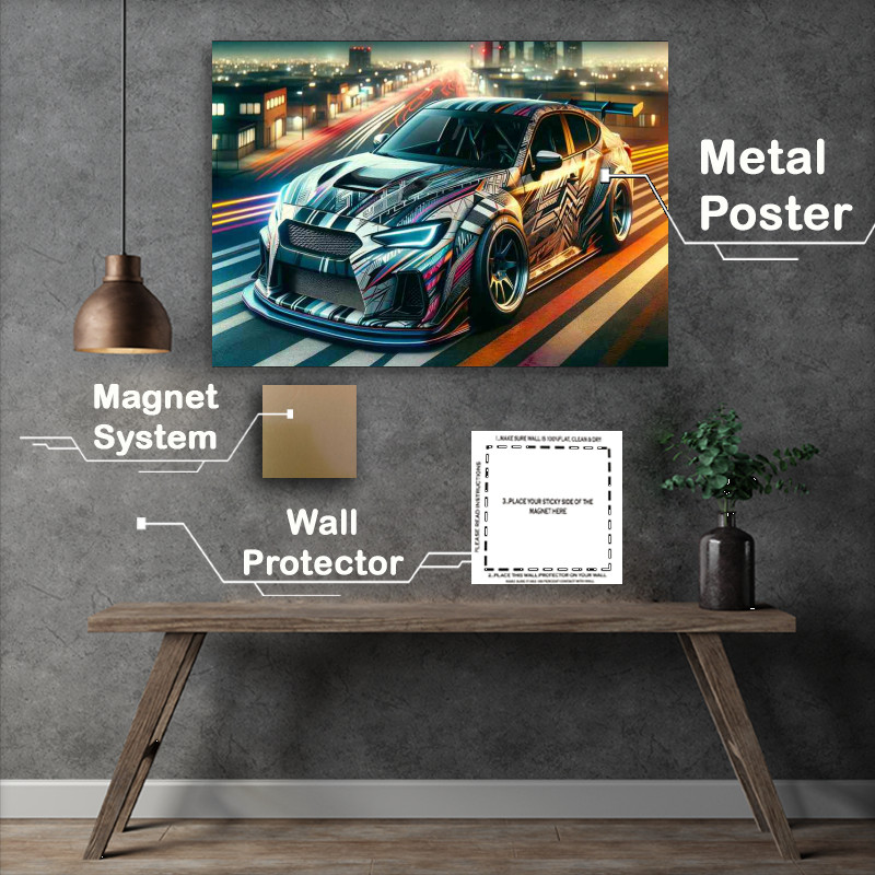 Buy : (Street Racing Car Graphics Metal Poster)