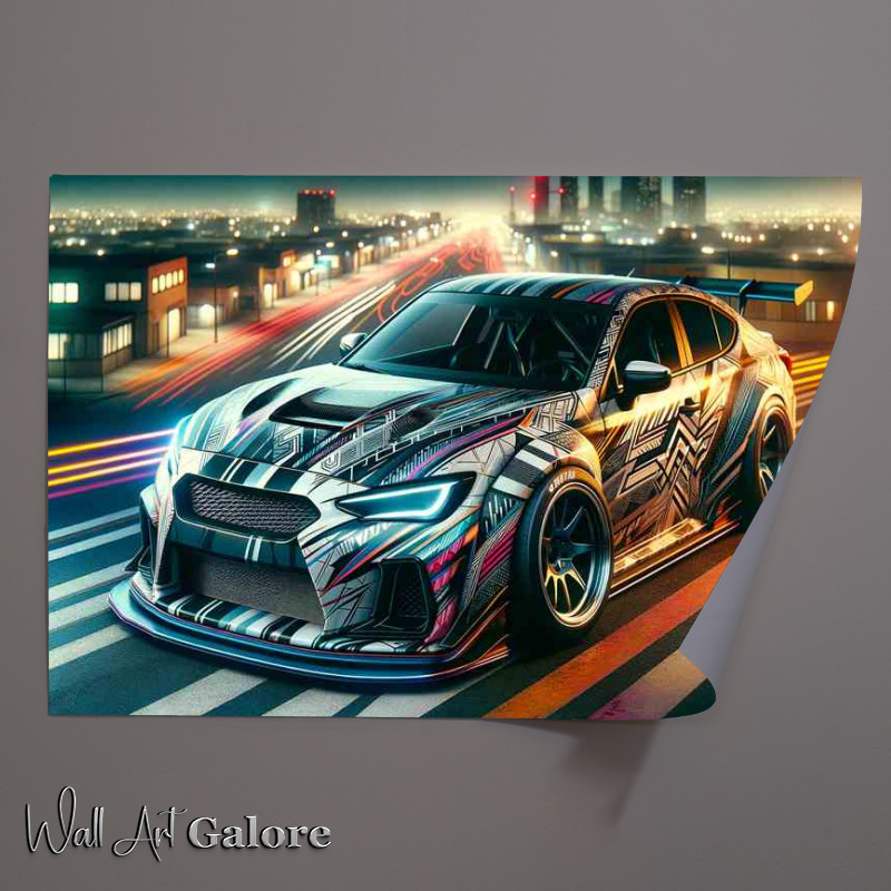 Buy Unframed Poster : (Street Racing Car with Enhanced Graphics)