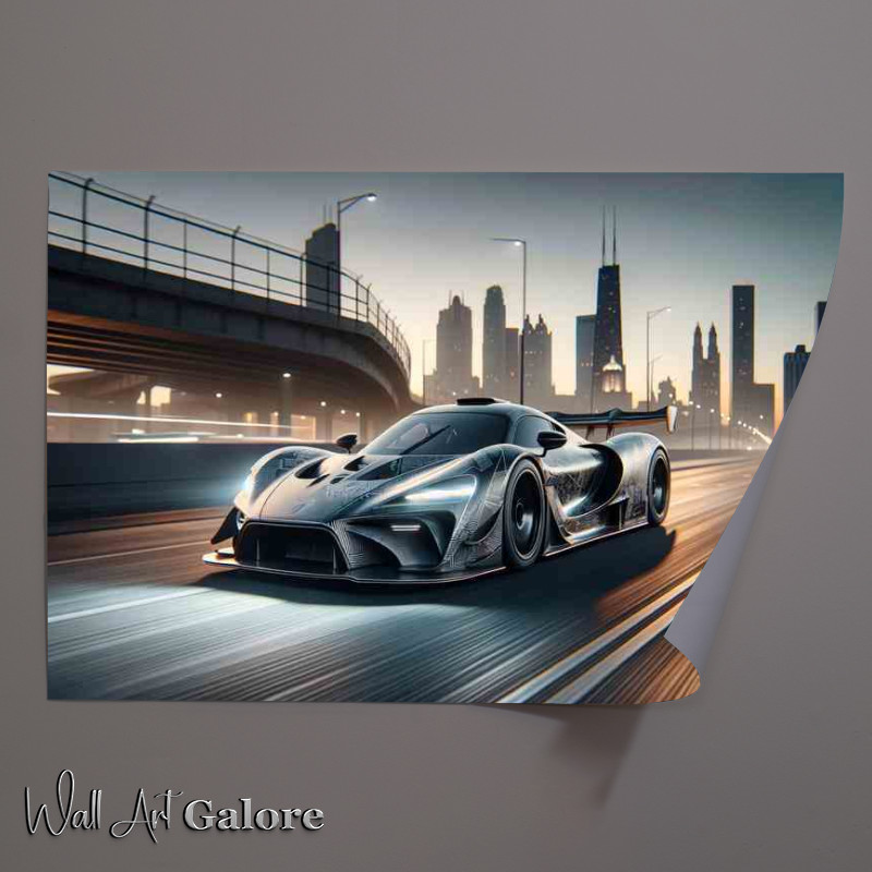 Buy Unframed Poster : (Street Racing Car with Minimal Graphics sleek)