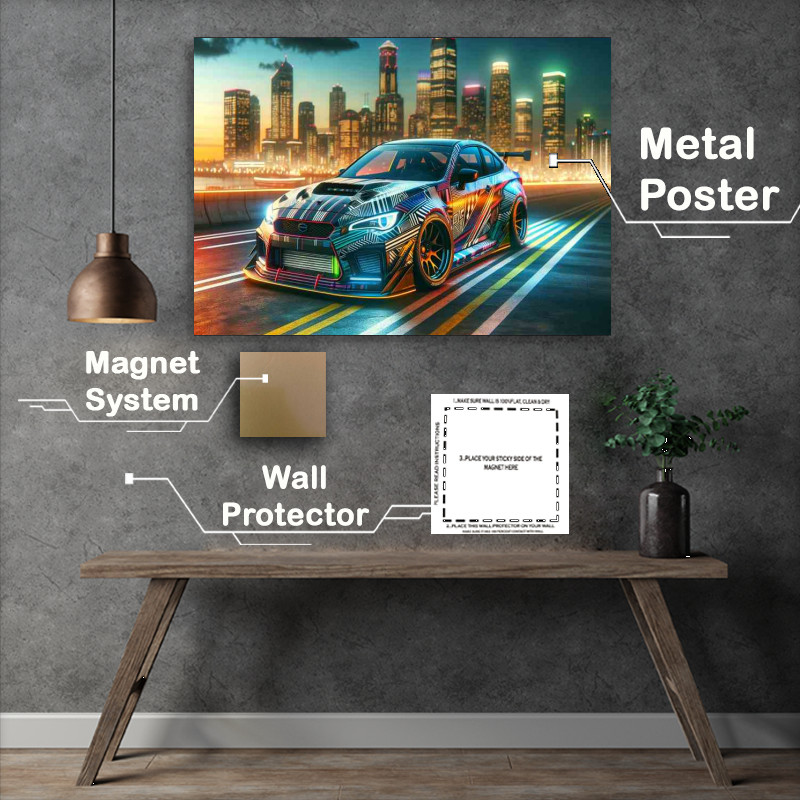 Buy Metal Poster : (Stylish Street Racing Car with Enhanced Graphics)