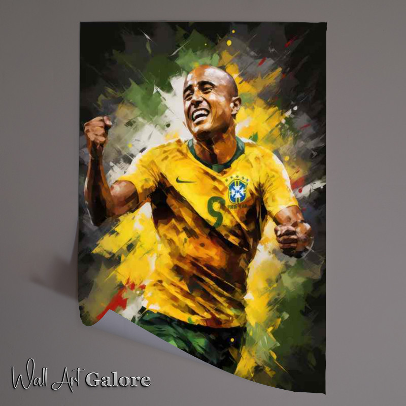 Buy Unframed Poster : (Roberto Carlos Footballer abstract style art)