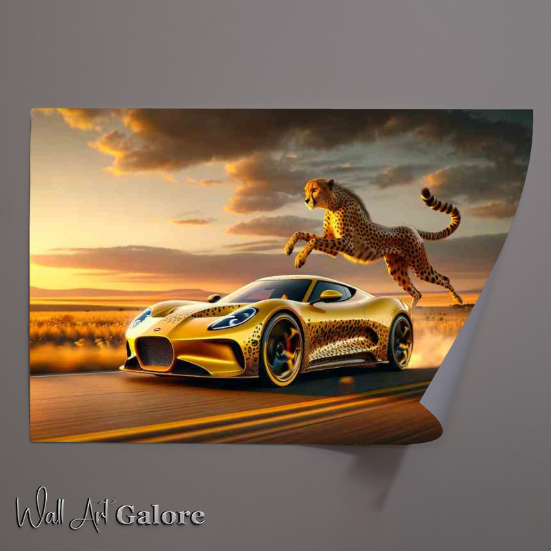 Buy : (Swift Cheetah Essence Agile Yellow Sports Car Poster)