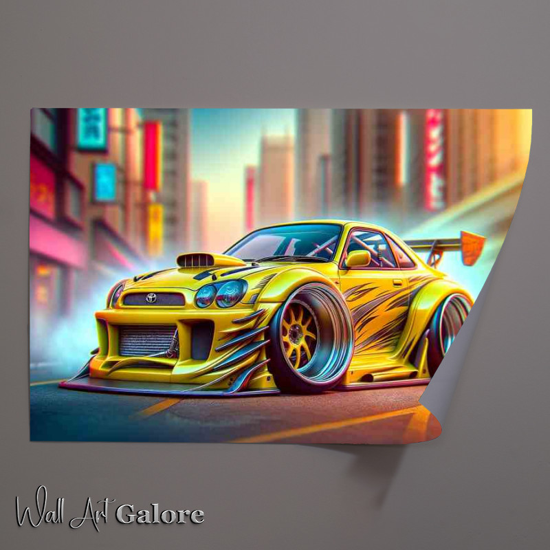 Buy Unframed Poster : (Toyota street racing car with extremely exaggerated features)