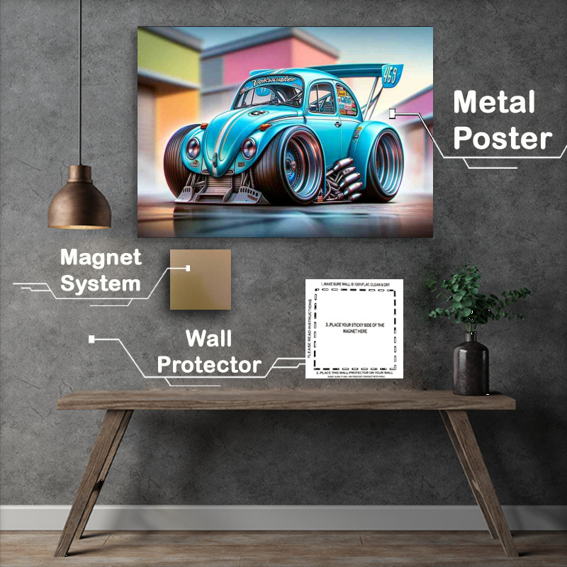 Buy : (VW Beetle Street Racer Metal Poster)