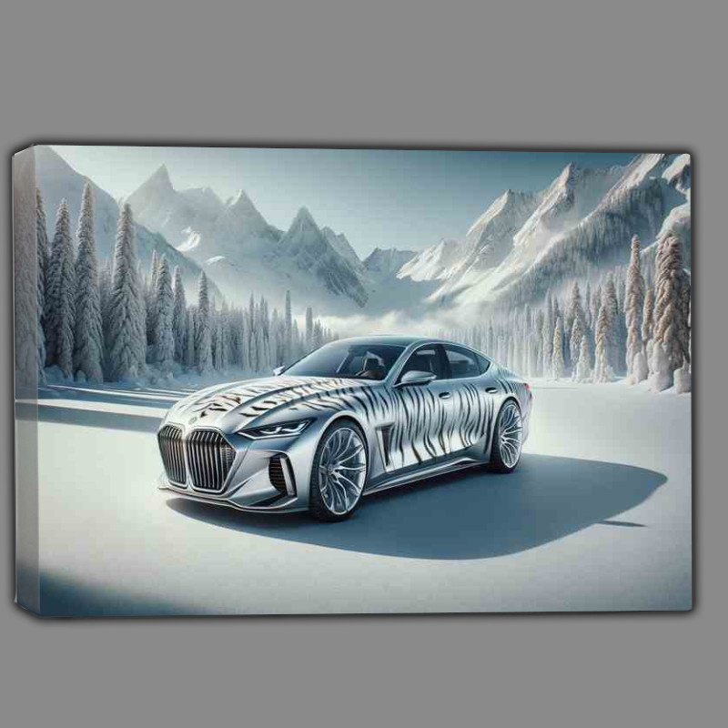 Buy Canvas : (White Tiger Essence Sleek Silver Car)