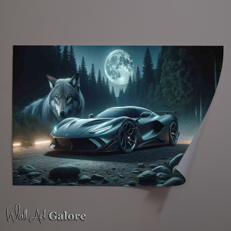 Buy : (Wolf Essence Sleek Grey Sports Car Poster)