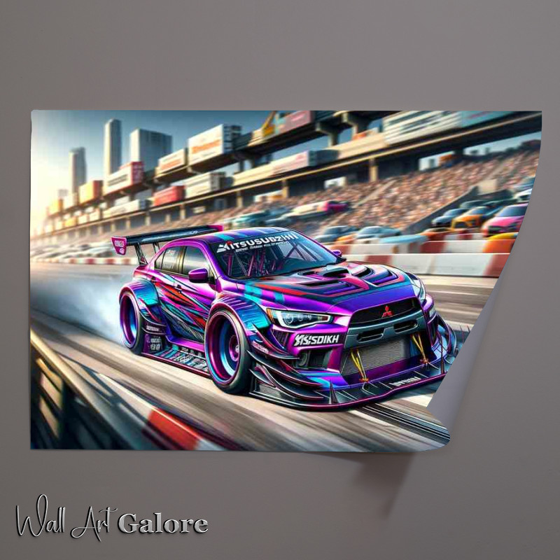 Buy Unframed Poster : (a Mitsubishi street racing car with oversized features)