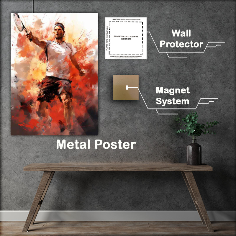 Buy Metal Poster : (Tennis palyer splash art abstract style)